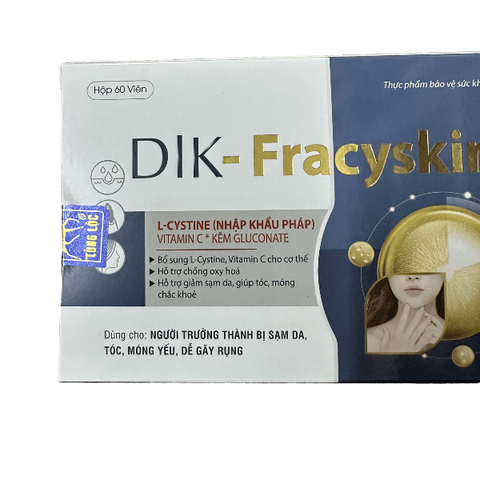 Viên Uống DIK – Fracyskin Hỗ Trợ Làm Đẹp Da, Tóc Móng Chắc Khỏe, Ngăn Ngừa Lão Hóa Da - Hộp 60 Viên